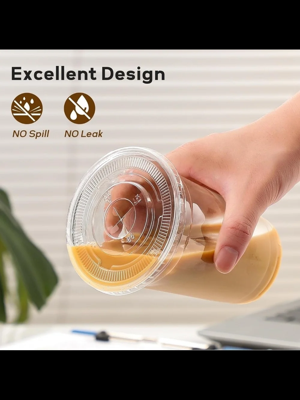 20oz Disposable Plastic Cups with Lids and Straws, 25 Pack, Durable & BPA Free